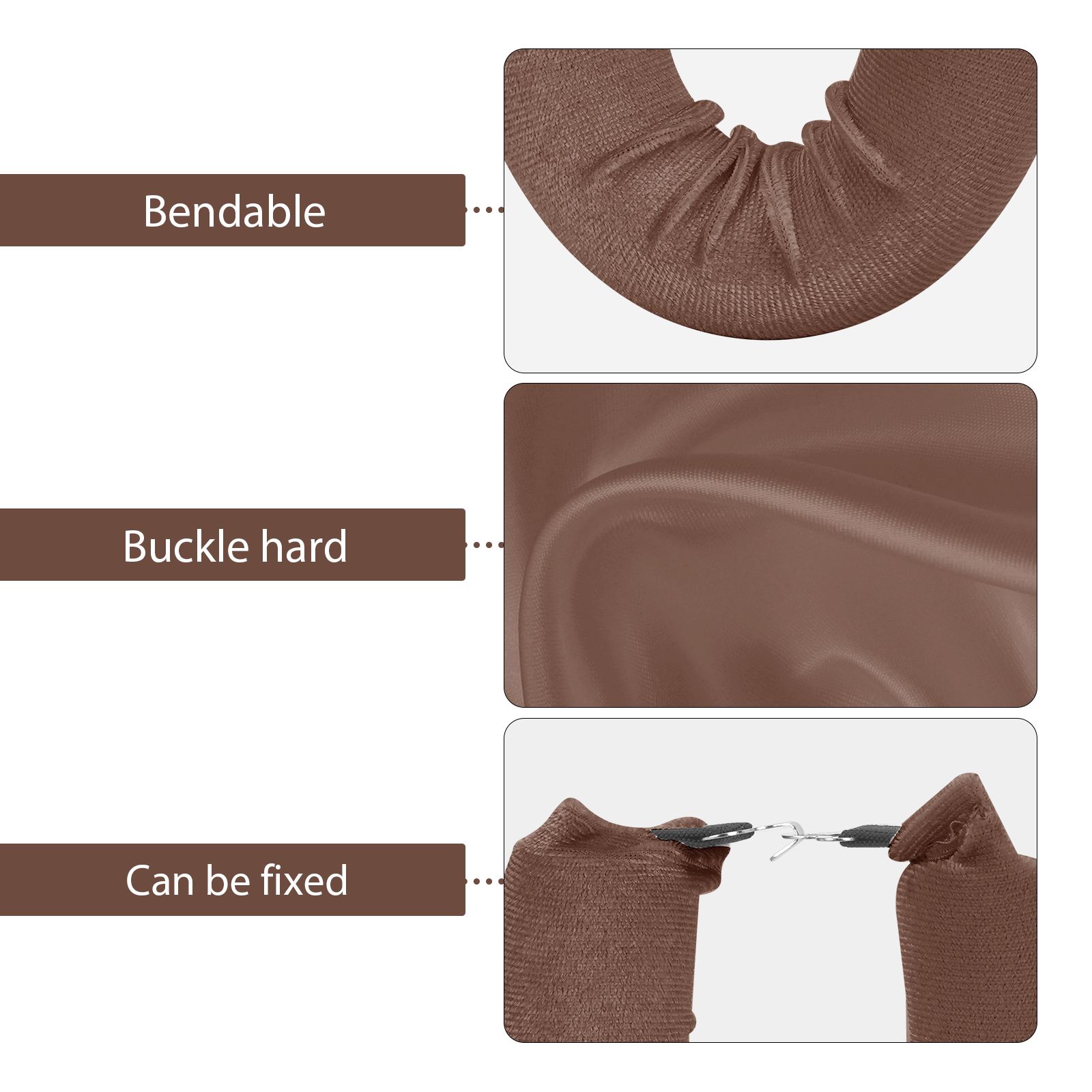 3 Pack Heatless Hair Curler, Flexible Satin Heatless Hair Rollers, Soft DIY Wave Hair Rollers Styling Tool for Long Medium Hair Curls (Khaki) - Image 11