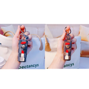 Pack Leather Lipstick Case, Portable Lipstick Organizer with Keychain for Travel, Clip-on Sleeve Chapstick Pouch for Women Girls (Brown & Black Grey)