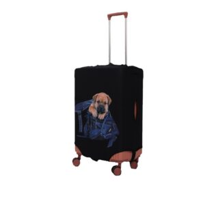 Travel Luggage Cover Suitcase Protector, Washable Suitcase Cover Fits 22-24 Inch Luggage, Elastic Suitcase Protective Cover (L, Puppy)